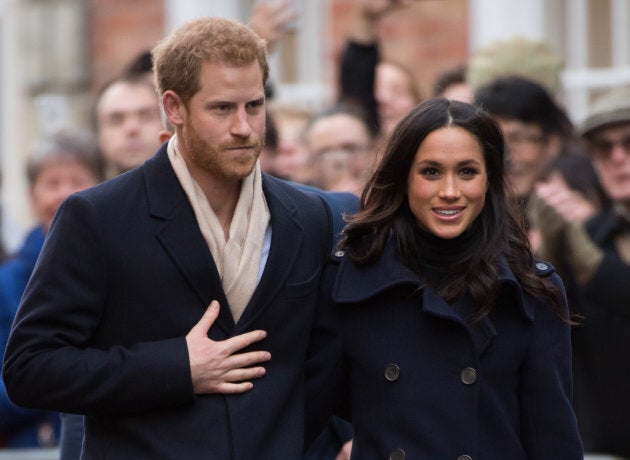 Prince Harry and Meghan Markle go on a walk about at Nottingham Contemporary on Dec. 1, 2017.