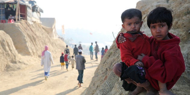 Rohingya refugee children at the Jamtoli camp in Cox's Bazar, Bangladesh, January 22, 2018. REUTERS/Mohammad Ponir Hossain