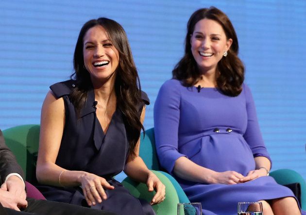 Meghan Markle and Catherine, Duchess of Cambridge attend the first annual Royal Foundation Forum.
