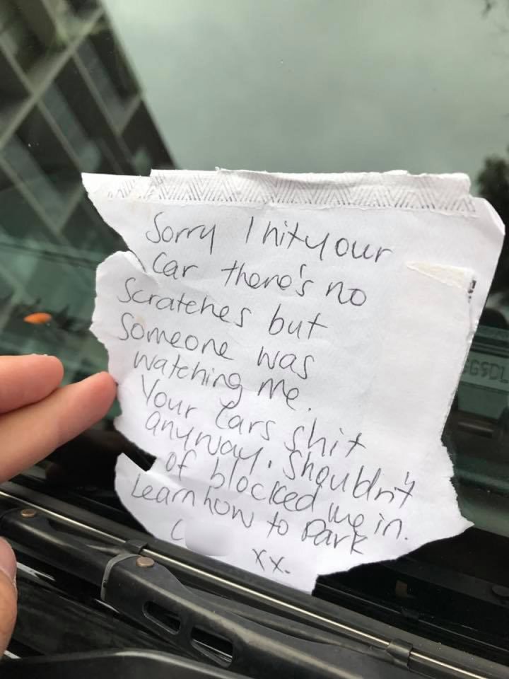 The angry note was posted to Facebook.
