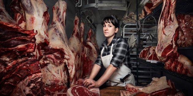 Heather Marold Thomason; Butcher and Owner of Primal Supply Meats. Shot in Philadelphia PA. 