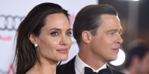 HOLLYWOOD, CA - NOVEMBER 05: Actors Angelina Jolie and Brad Pitt arrive at the AFI FEST 2015 presented by Audi Opening Night Gala Premiere of Universal Pictures' 'By The Sea' at TCL Chinese 6 Theatres on November 5, 2015 in Hollywood, California. (Photo by Axelle/Bauer-Griffin/FilmMagic)