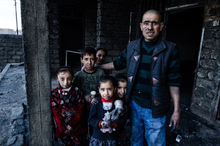 When ISIS (Daesh) set fire to the oil well by his home it caused catastrophic damage. Salid and his family have moved back home but his house is saturated with thick black soot and oil.