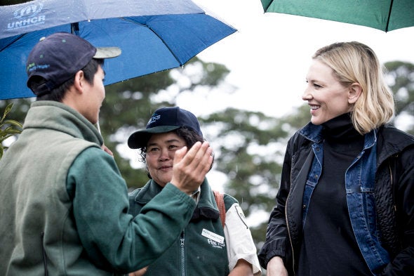 Cate Blanchett has met with refugees making a difference in Australia since she was appointed an ambassador in May.