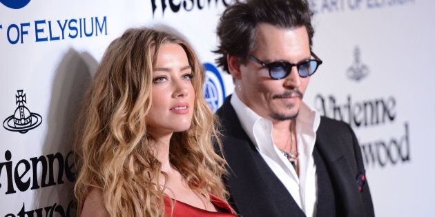 Amber Heard and Johnny Depp at the Art of Elysium 2016 Heaven Gala in California in January, 2016. 