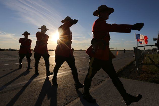 RCMP officers march in Ottawa in 2016.