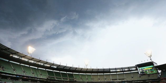 The storm rolling into the MCG.