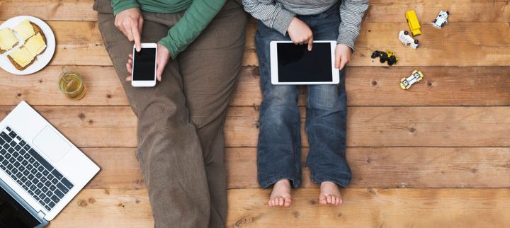 Parents' behaviour online can mould that of their children.