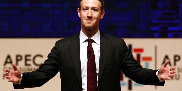 Facebook CEO Mark Zuckerberg gestures while addressing the audience during a meeting of the APEC (Asia-Pacific Economic Cooperation) Ceo Summit in Lima, Peru, November 19, 2016. REUTERS/Mariana Bazo