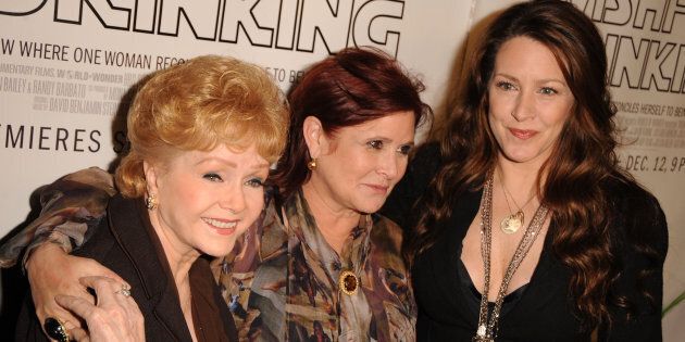 Joely Fisher (right) spent time with Debbie Reynolds (left) in the hospital at Carrie Fisher's (center) bedside on Christmas.