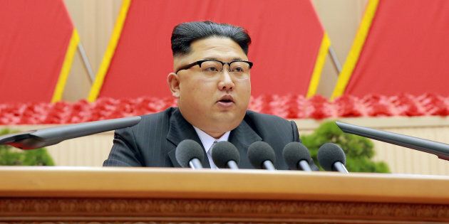 North Korean leader Kim Jong Un speaks during the first party committee meeting in Pyongyang, in this undated photo released by North Korea's Korean Central News Agency (KCNA) December 25, 2016. REUTERS/KCNA ATTENTION EDITORS - THIS PICTURE WAS PROVIDED BY A THIRD PARTY. REUTERS IS UNABLE TO INDEPENDENTLY VERIFY THE AUTHENTICITY, CONTENT, LOCATION OR DATE OF THIS IMAGE. FOR EDITORIAL USE ONLY. NOT FOR SALE FOR MARKETING OR ADVERTISING CAMPAIGNS. NO THIRD PARTY SALES. NOT FOR USE BY REUTERS THIRD PARTY DISTRIBUTORS. SOUTH KOREA OUT. NO COMMERCIAL OR EDITORIAL SALES IN SOUTH KOREA. THIS PICTURE IS DISTRIBUTED EXACTLY AS RECEIVED BY REUTERS, AS A SERVICE TO CLIENTS.