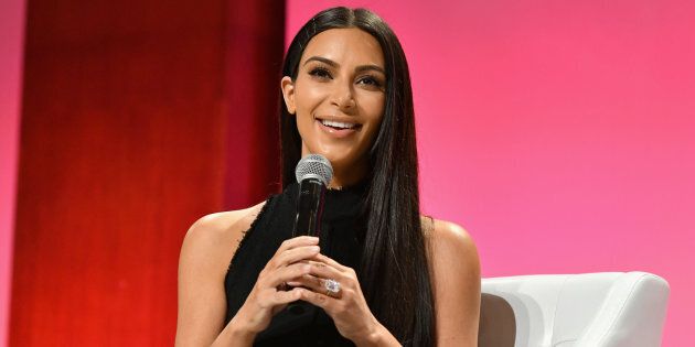 LOS ANGELES, CA - AUGUST 05: (EDITORS NOTE: Image has been converted to black and white) Kim Kardashian West speaks during the #BlogHer16 Experts Among Us conference at JW Marriott Los Angeles at JW Marriott Los Angeles at L.A. LIVE on August 5, 2016 in Los Angeles, California. (Photo by Matt Winkelmeyer/Getty Images)