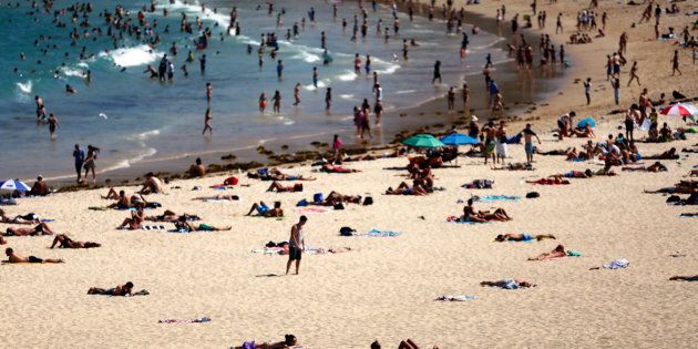 It was a hot, dry start to the year in 2016 -- Beachgoers enjoy the hot weather at Coogee Beach on January 13, 2016 in Sydney, Australia.