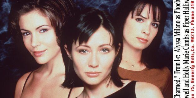 The Cast Of 'Charmed.' From L-R: Alyssa Milano As Phoebe Halliwell, Shannen Doherty As Prue Halliwell And Holly Marie Combs As Piper Halliwell. (Photo By Getty Images)