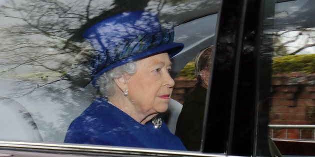 Queen Elizabeth II arriving to attend the morning church service at St Mary Magdalene Church in Sandringham, Norfolk.