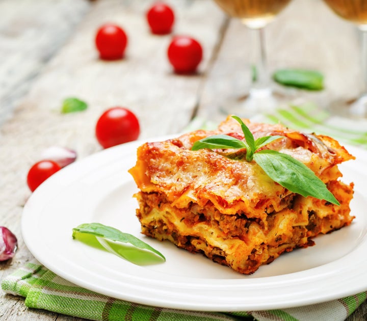 To make this dish healthier, sub the lasagna sheets for the wholemeal variety or vegetable slices.