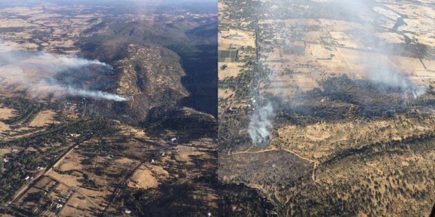 DFES Aerial images looking at the Upper Swan fire to the north and west directions