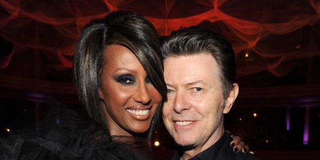 (EXCLUSIVE, Premium Rates Apply) NEW YORK - OCTOBER 15: *Exclusive* Iman and David Bowie at Hammerstein Ballroom during Keep A Child Alive's 6th Annual Black Ball hosted by Alicia Keys and Padma Lakshmi on October 15, 2009 in New York City. (Photo by Kevin Mazur/WireImage)