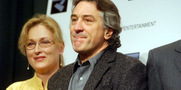 398255 01: (L-R) Actress Meryl Streep and actor Robert DeNiro attend the launch of the first annual Tribeca Film Festival December 6, 2001 in New York City. The festival, scheduled to take place in May 2002, is expected to help revitalize Lower Manhattan after the September 11th terrorist attacks. (Photo by Darren McCollester/Getty Images)