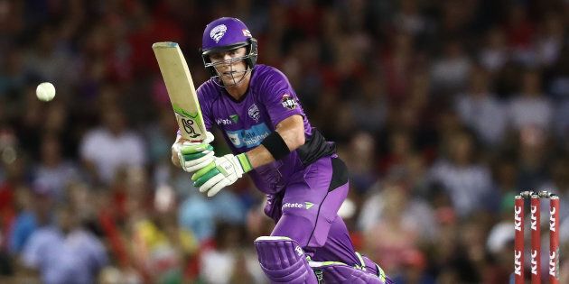 MELBOURNE, AUSTRALIA - JANUARY 12: Ben McDermott of the Hurricanes bats during the Big Bash League match between the Melbourne Renegades and the Hobart Hurricanes at Etihad Stadium on January 12, 2017 in Melbourne, Australia. (Photo by Scott Barbour/Getty Images)