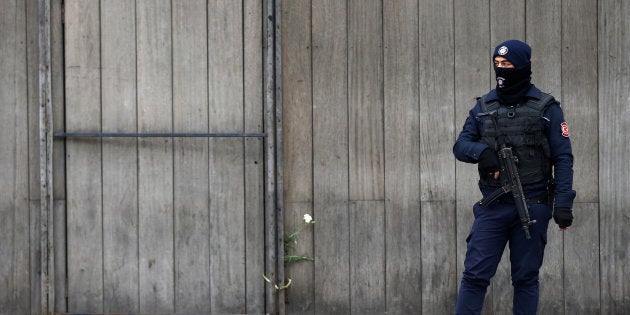 A Turkish policeman stands guard in front of the Reina nightclub which was attacked by a gunman, in Istanbul, Turkey, January 3, 2017.