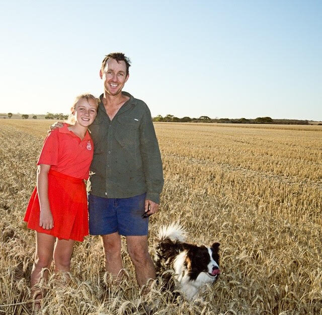 farmer with dog