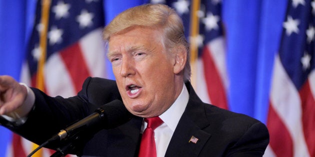 US President-elect Donald Trump speaks at a press conference at Trump Tower on January 11, 2017 in New York City, NY, USA. The President Elect spoke and answered questions on the turning over of his business to his children, email hacking and fake news. Trump is still holding meetings upstairs at Trump Tower as he continues to fill in key positions in his new administration. Photo by Dennis Van Tine/ABACAPRESS.COM