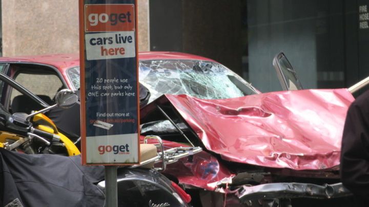The car involved in the alleged incident in Melbourne's CBD.