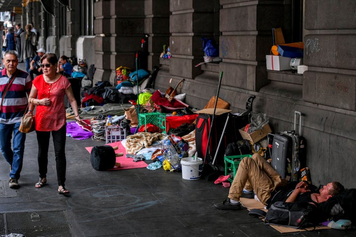 Homeless people around CBD. 11 January 2017