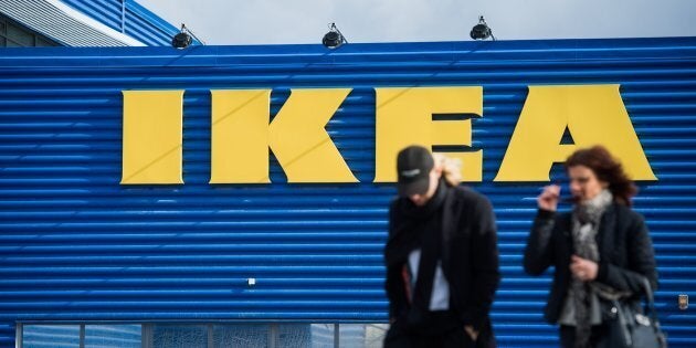 People walk outside Europe's biggest Ikea store is pictured in Kungens Kurva, south-west of Stockholm on March 30, 2016. Ikea founder Ingvar Kamprad, who built a global business empire with revolutionary flat-pack furniture and dallied with Nazism in his youth, turned 90 today. / AFP / JONATHAN NACKSTRAND (Photo credit should read JONATHAN NACKSTRAND/AFP/Getty Images)