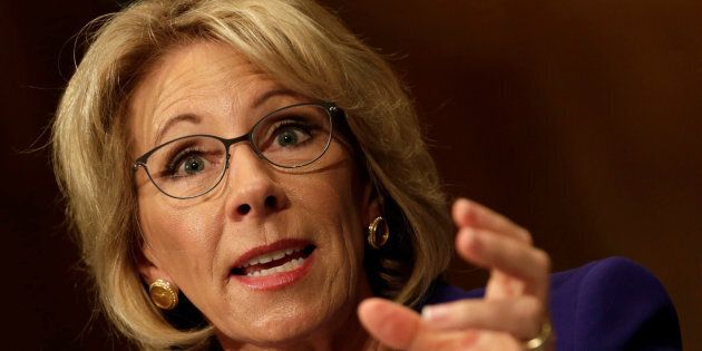 Betsy DeVos testifies before the Senate Health, Education and Labor Committee on Jan. 17, 2017.