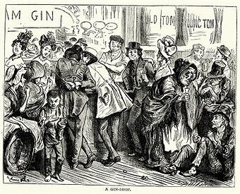 A sketch of a gin shop from Charles Dickens' book Sketches by Boz