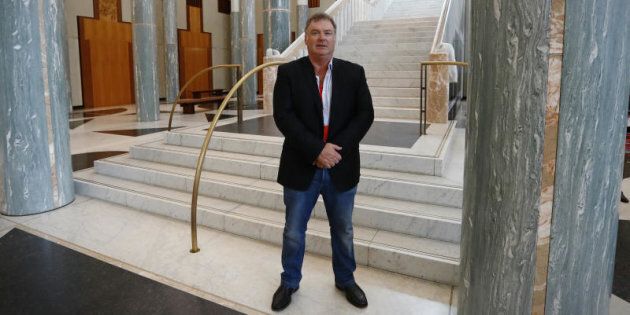 Rod Culleton in the marble foyer during his visit to Parliament House