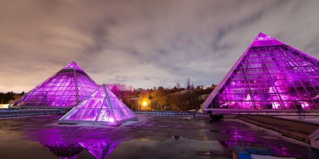 The Muttart conservatory, in the heart of Edmonton Alberta, is a stunning landmark in a vibrant city.