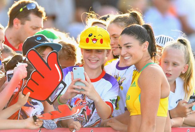 It's all about getting close to the fans. Oh, and Michelle Jenneke even won her hurdles race, just to keep everyone super happy.
