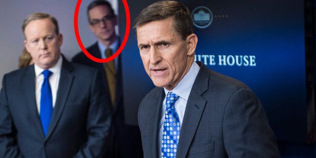 National Security Council staffer Michael Anton at a recent White House briefing.