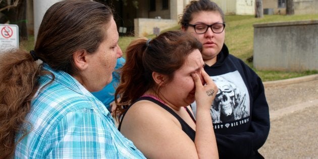 Angel Velazquez wipes tears from her eyes after exiting the courthouse in downtown Austin Texas Her boyfriend Hugo was detained by Immigration and Customs Enforcement on Feb 10 2017 and now faces deportation