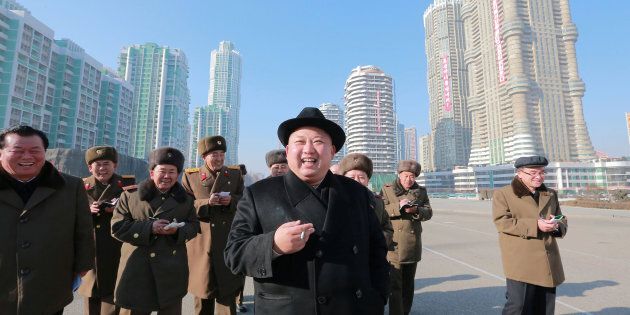 North Korean leader Kim Jong Un inspects the construction site of Ryomyong Street, in this undated photo released by North Korea's Korean Central News Agency (KCNA) on January 26, 2017. KCNA via REUTERS ATTENTION EDITORS - THIS PICTURE WAS PROVIDED BY A THIRD PARTY. REUTERS IS UNABLE TO INDEPENDENTLY VERIFY THIS IMAGE. FOR EDITORIAL USE ONLY. NO THIRD PARTY SALES. SOUTH KOREA OUT.