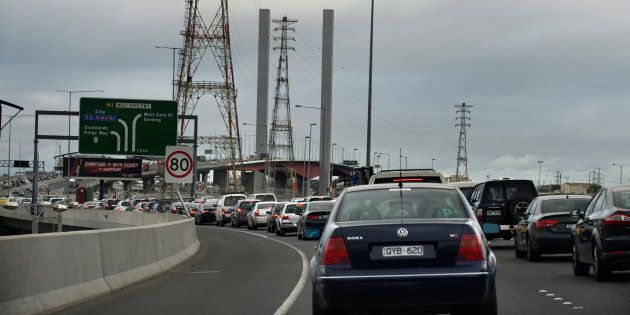 Traffic on the Bolte Bridge is at a standstill due to a taxi protest.
