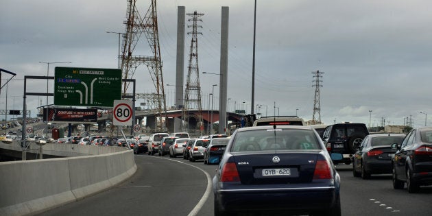 Traffic on the Bolte Bridge is at a standstill due to a taxi protest.