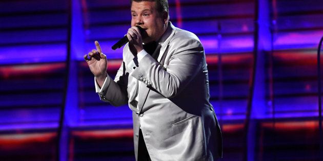 LOS ANGELES, CA - FEBRUARY 12: Host James Corden speaks onstage during The 59th GRAMMY Awards at STAPLES Center on February 12, 2017 in Los Angeles, California. (Photo by Kevork Djansezian/Getty Images)