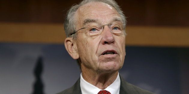Senator Chuck Grassley (R-IA) delivers remarks at a bi-partisan news conference on criminal justice reform, The Sentencing Reform and Corrections Act of 2015, on Capitol Hill in Washington October 1, 2015. REUTERS/Gary Cameron