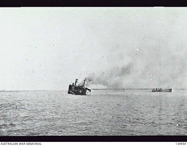 The British Motorist, was piping oil at the wharf when the first bombs of the Japanese air raid crashed on Darwin at 10.00 AM. She managed to swing away from the wharf and back into the harbour where she was bombed by Japanese aircraft.