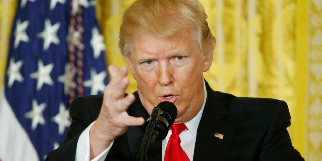 U.S. President Donald Trump takes a question during a news conference at the White House in Washington, U.S., February 16, 2017. REUTERS/Kevin Lamarque