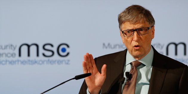 Microsoft founder Bill Gates delivers his speech during the 53rd Munich Security Conference in Munich, Germany, February 18, 2017. REUTERS/Michaela Rehle