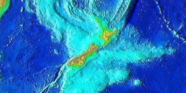New Zealand and submerged land mass