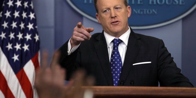 White House spokesman Sean Spicer holds a press briefing at the White House in Washington, U.S., February 21, 2017. REUTERS/Carlos Barria