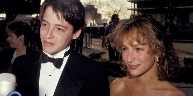 Matthew Broderick and Jennifer Grey during 59th Annual Academy Awards at Shrine Auditorium in Los Angeles, California, United States. (Photo by Ron Galella, Ltd./WireImage)