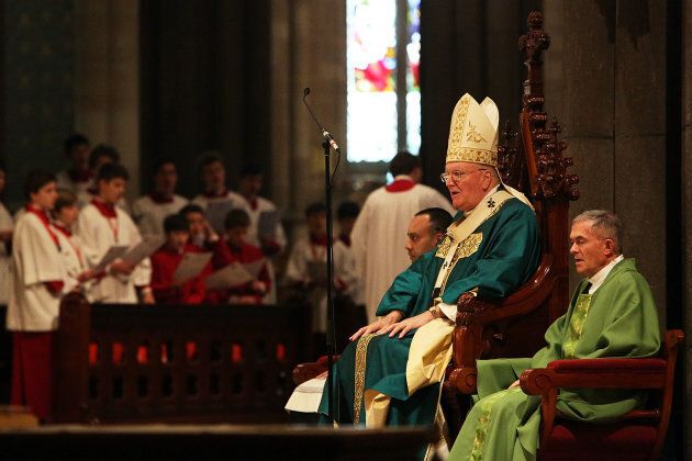 Archbishop Denis Hart, pictured here at the 12th Annual Anniversary Mass in 2014, told the Royal Commission priests who see celibacy as a burden risk entering "dangerous territory."