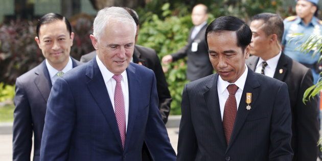 Malcolm Turnbull and Joko Widodo on a state visit in Indonesia in 2015.